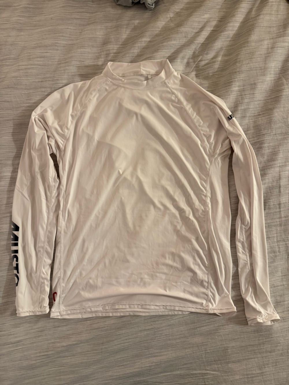 Musto Men's White Long-Sleeve Swim Rash Guard